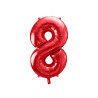 Balon foliowy Cyfra ''8'', 86cm, czerwony