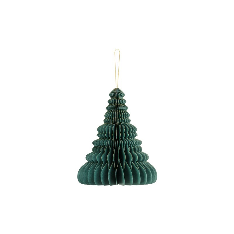 Bombka papierowa honeycomb Choinka, butelkowa zieleń, 20cm