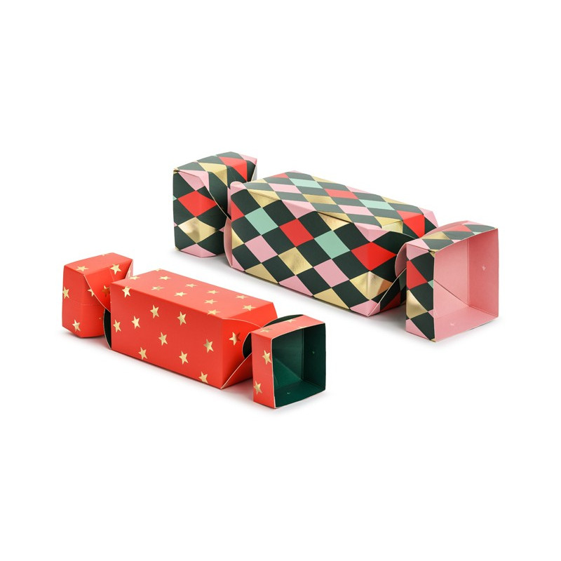 Pudełka na prezenty świąteczne Cukierki, mix, 7-9x37-47-7-9cm (1 op. / 2 szt.)