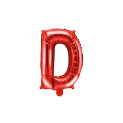 Balon foliowy Litera ''D'', 35cm, czerwony