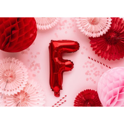 Balon foliowy Litera ''F'', 35cm, czerwony