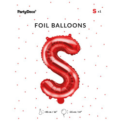 Balon foliowy Litera ''S'', 35cm, czerwony