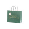 Torebka na prezenty Merry Christmas, butelkowa zieleń, 32.5x26.5x11.5cm