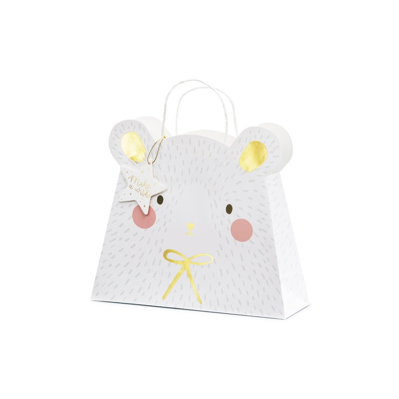 Torebka na prezenty Miś polarny, mix, 31.5x27x10cm