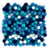 Pompony Poliestrowe NIEBIESKIE 1cm 120szt pomponiki kuleczki materiałowe