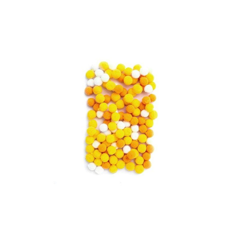 Pompony Poliestrowe ŻÓŁTE 1cm 120szt pomponiki kuleczki miękkie