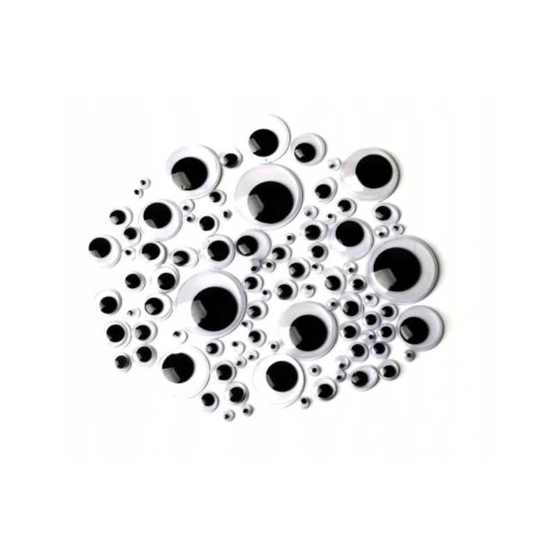 Ruchome oczy SAMOPRZYLEPNE mix 105szt