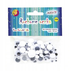 Ruchome oczy SAMOPRZYLEPNE mix 105szt