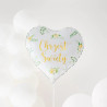 Balon foliowy serce Chrzest Święty 45cm Gałązki Eukaliptus