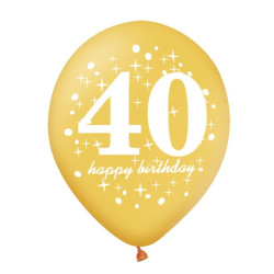 Zestaw balonów 40 urodziny z konfetti 6szt