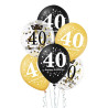 Zestaw balonów 40 urodziny z konfetti 6szt