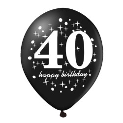 Zestaw balonów 40 urodziny z konfetti 6szt
