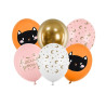Balony na Halloween Hocus Pocus Księżyc, Czarny Kot 6szt