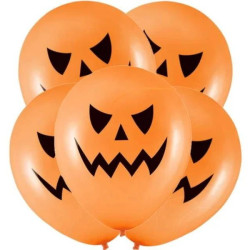 Balon Dynia Halloween pomarańczowy 30cm 5szt