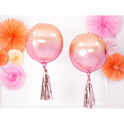 Balon foliowy Kula ombre, różowo-pomarańczowy, 35cm