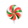 Balon foliowy Cukierek, 35cm, mix czerwony zielony Świąteczny