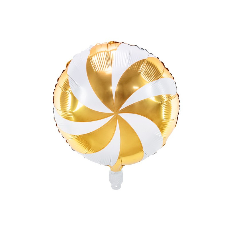 Balon foliowy Cukierek, 35cm, złoty