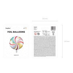 Balon foliowy Cukierek, 35cm, mix