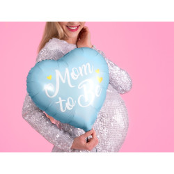 Balon foliowy Mom to Be, 35cm, niebieski