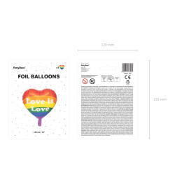 Balon foliowy Love is Love, 35cm, mix