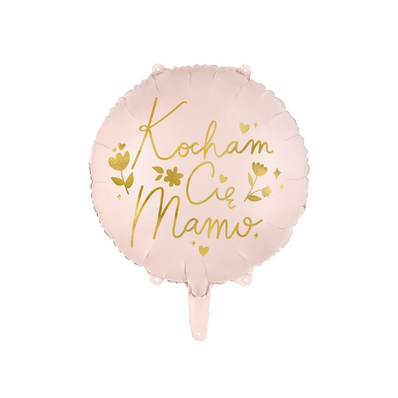 Balon foliowy "Kocham Cię Mamo" Dzień Mamy 45 cm różowy