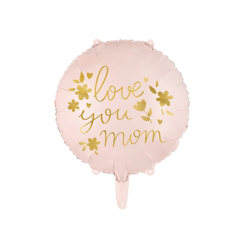 Balon foliowy "Love you mom" Dzień Mamy 45 cm