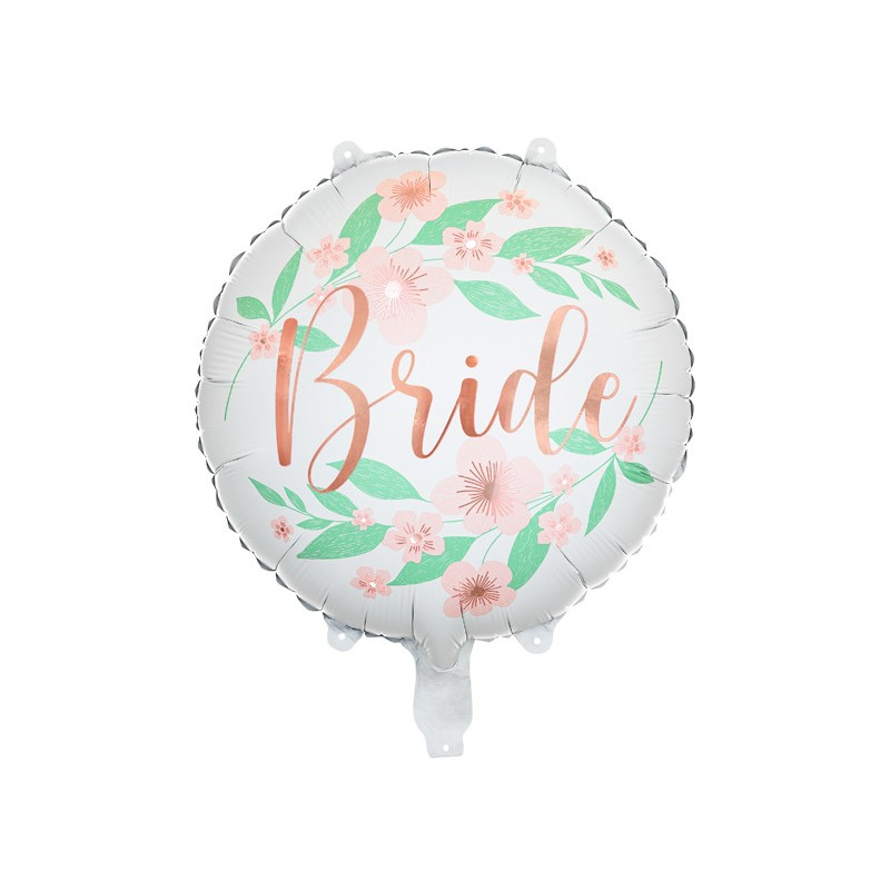 Balon foliowy Bride kwiaty 45cm, biały