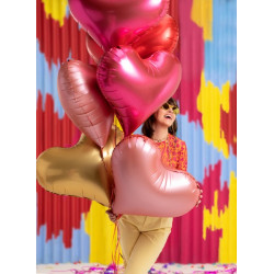 Balon foliowy Serce, 75x64,5 cm, różowy