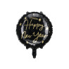 Balon foliowy Happy New Year, 45 cm, czarny