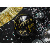 Balon foliowy Happy New Year, 45 cm, czarny
