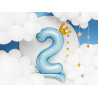 Stojący balon foliowy cyfra "2" , 84 cm, błękit
