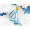 Stojący balon foliowy cyfra "4" , 84 cm, błękit