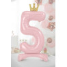 Stojący balon foliowy cyfra "5" , 84 cm, jasny różowy