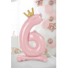 Stojący balon foliowy cyfra "6" , 84 cm, jasny różowy