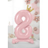 Stojący balon foliowy cyfra "8" , 84 cm, jasny różowy