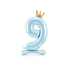 Stojący balon foliowy cyfra "9" , 84 cm, błękit