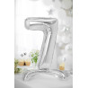 Stojący balon foliowy Cyfra ''7'', 70cm, srebrny