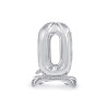Stojący balon foliowy Cyfra ''0'', 70cm, srebrny