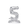 Stojący balon foliowy Cyfra ''5'', 70cm, srebrny
