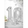 Stojący balon foliowy Cyfra ''1'', 70cm, srebrny