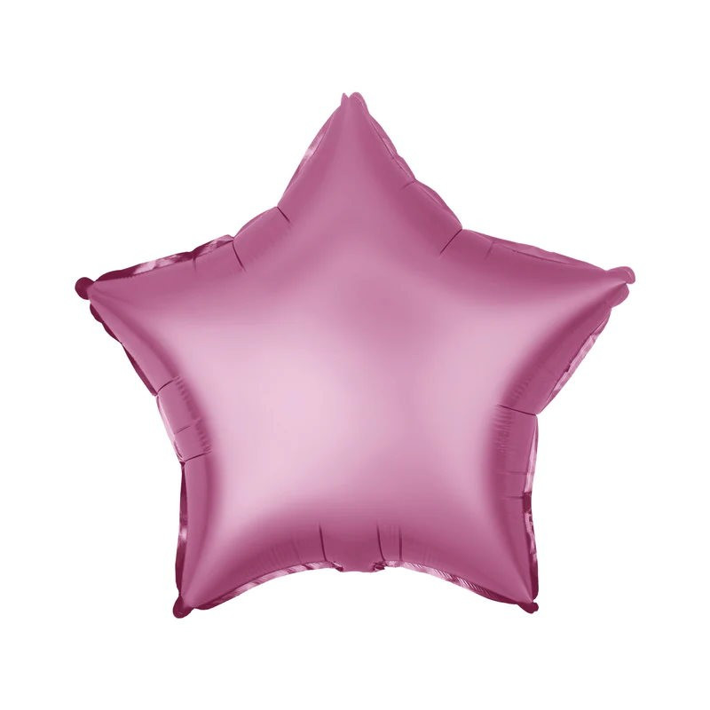 Balon foliowy Gwiazdka MATOWA ciemnoróżowa 45cm