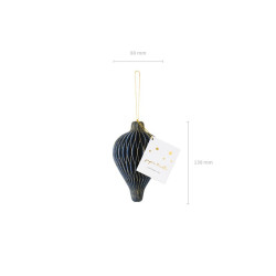 Bombka papierowa honeycomb Latarnia, granat, 13,2x15cm
