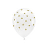 Balony Eco 33 cm pastelowe,  Gwiazdki, biały (1 op. / 6 szt.)