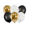 Balony 30 cm, Happy New Year, mix (1 op. / 6 szt.)