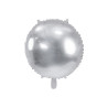 Balon foliowy okrągły Pastylka, 45 cm, srebrny