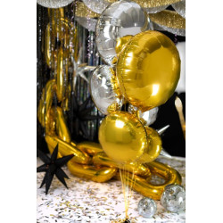 Balon foliowy okrągły Pastylka, 59 cm, złoty