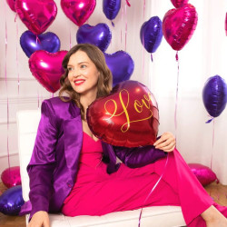 Balon foliowy Serce Love 45cm Walentynki