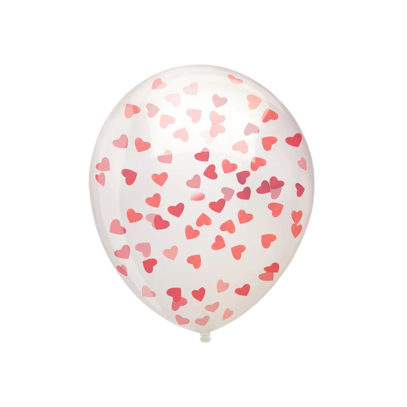 Balony transparentne z konfetti serduszka 100szt