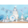 Toppery na Baby Shower niebieskie słonik 5szt