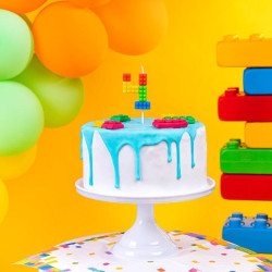 Świeczka na tort cyfra 4 klocki Lego